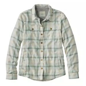 LL Bean Women's Fleece-Lined Flannel Shirt, Snap-Front Plaid size S